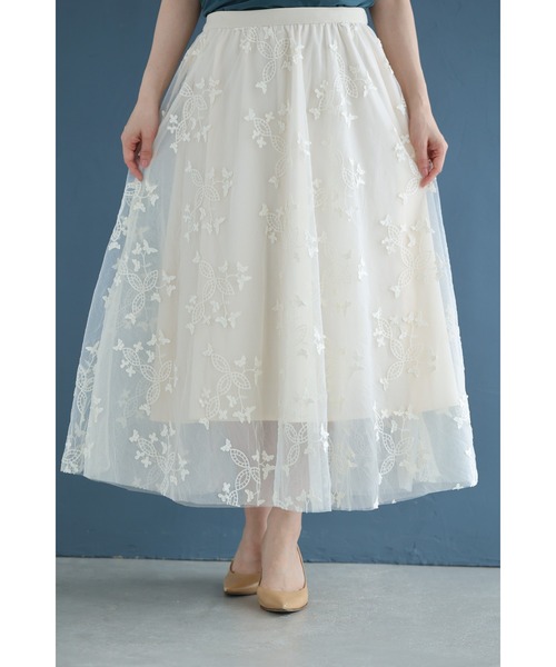 cawaii スカート 蝶々刺繍の2重チュールミディアムスカート : ZOZOTOWN