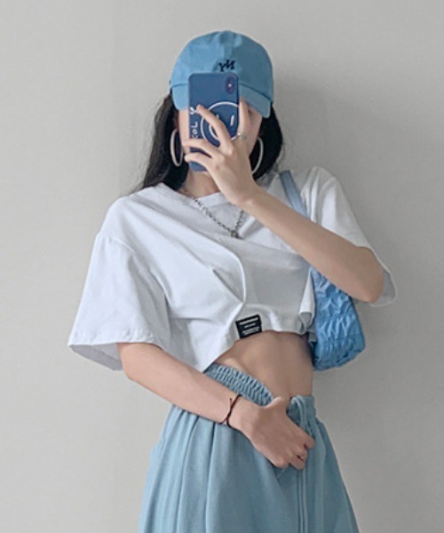 tシャツ ワイドショートピスネーム半袖トップス レディース : ZOZOTOWN