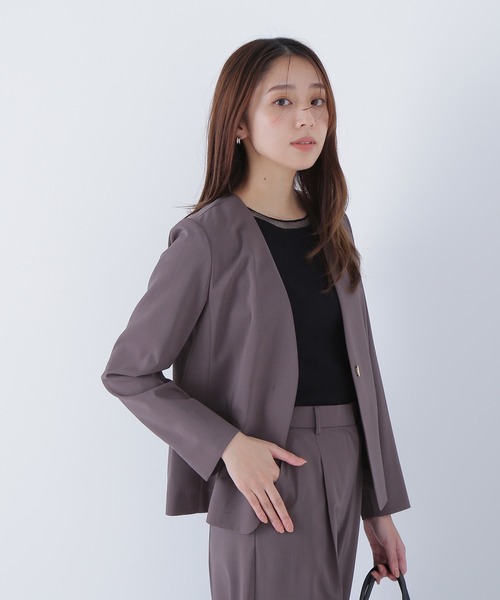 未使用品　BEAUTY&YOUTH ラメループノーカラージャケット 未使用品 BEAUTY&YOUTH ラメループノーカラージャケット