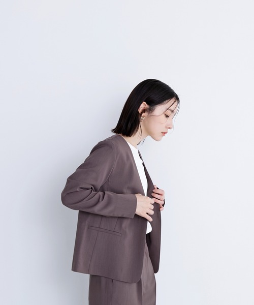 NATURAL BEAUTY BASIC ジャケット ノーカラージャケット