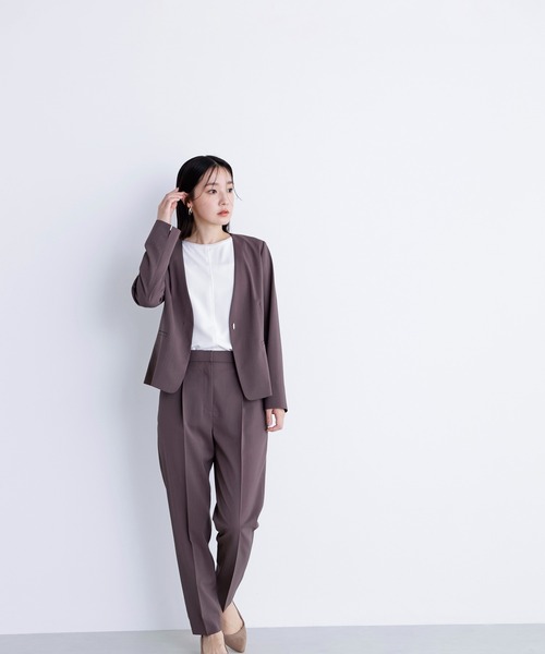 【美品】【S】NATURAL BEAUTY BASIC ノーカラーセットアップ NATURAL BEAUTY BASIC（ナチュラルビューティーベーシック）の