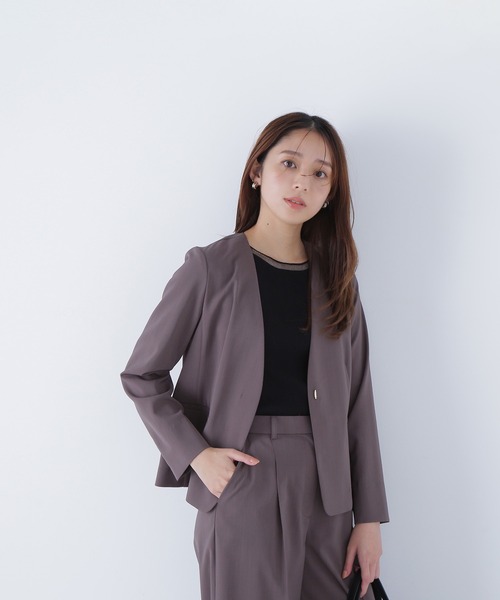 NATURAL BEAUTY BASIC ジャケット ノーカラージャケット サマー