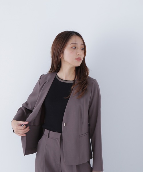 NATURAL BEAUTY BASIC ジャケット ノーカラージャケット サマー