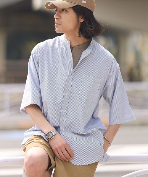 ブラウス シャツ ハーフプラケット半袖シャツ「ユニセックス」 レディース メンズ CRAFT STANDARD BOUTIQUE ブラウス シャツ ハーフプラケット半袖
