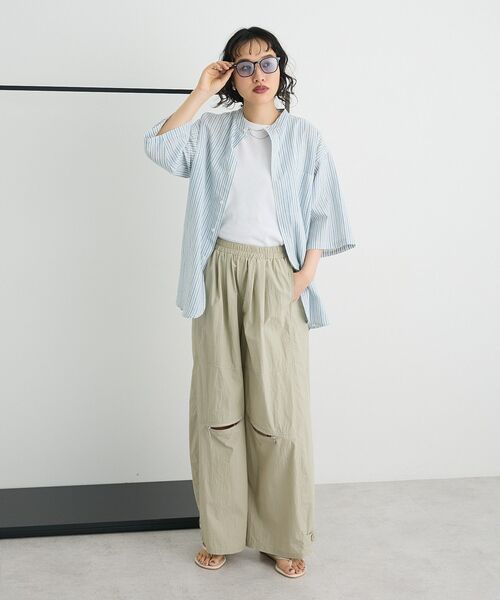 ブラウス シャツ ハーフプラケット半袖シャツ「ユニセックス」 レディース メンズ CRAFT STANDARD BOUTIQUE ブラウス シャツ ハーフプラケット半袖
