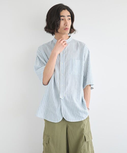 ブラウス シャツ ハーフプラケット半袖シャツ「ユニセックス」 レディース メンズ CRAFT STANDARD BOUTIQUE ブラウス シャツ ハーフプラケット半袖