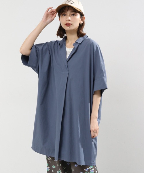 スキッパーチュニックシャツ≪手洗い可能≫ 08sircus｜《手洗い可》オーガンジースキッパーチュニック