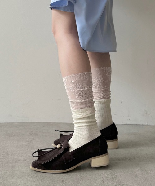 POMUM＆ARTS 靴下 layered lace socks / レイヤードレースソックス