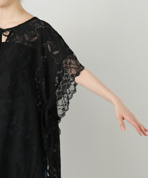 美品　provoke プロヴォーク ポンチョブラウス　ブラウス　黒　レース 美品 provoke プロヴォーク ポンチョブラウス ブラウス 黒