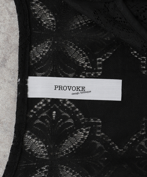 美品　provoke プロヴォーク ポンチョブラウス　ブラウス　黒　レース PROVOKE/プロヴォーク】Poncho ブラウス（シャツ／ブラウス