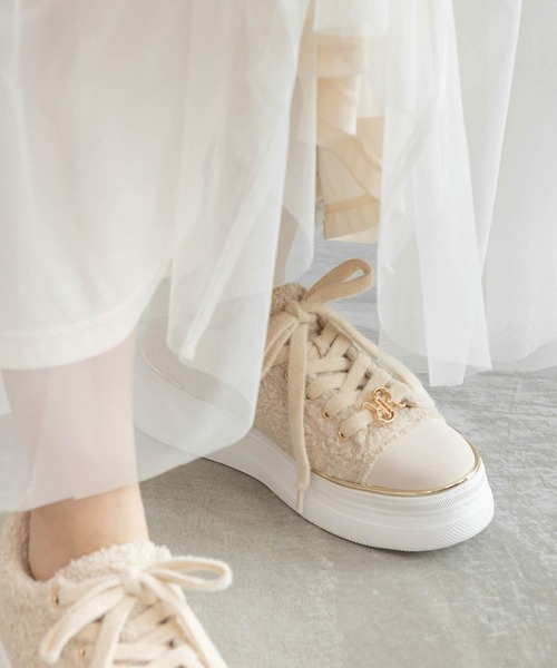 さ*な様 RANDA スニーカー　アイボリー RANDA（ランダ） スニーカー 2WAYモノグラムパーツボアスニーカー