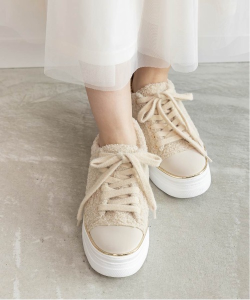 さ*な様 RANDA スニーカー　アイボリー RANDA（ランダ） スニーカー 2WAYモノグラムパーツボアスニーカー