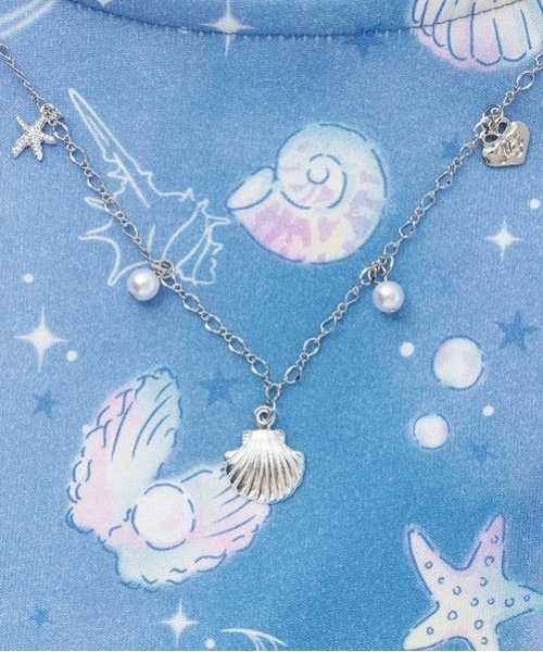 mezzo piano ワンピース シェル柄 カットワンピース ネックレス