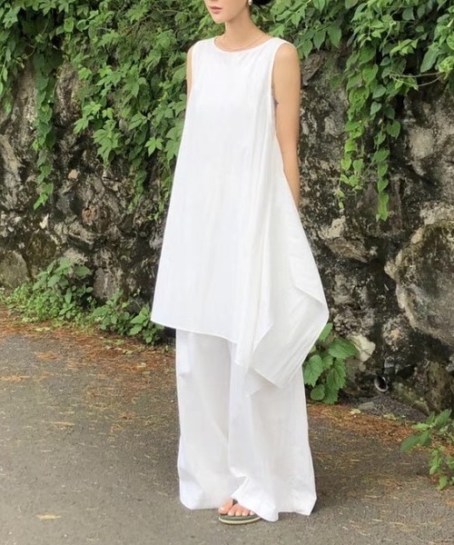 Achic（アシック） セットアップ アシンメトリードレープセットアップ