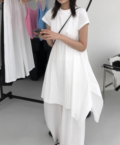 Achic（アシック） セットアップ アシンメトリードレープセットアップ