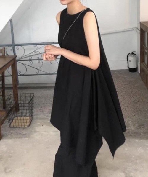 Achic（アシック） セットアップ アシンメトリードレープセットアップ