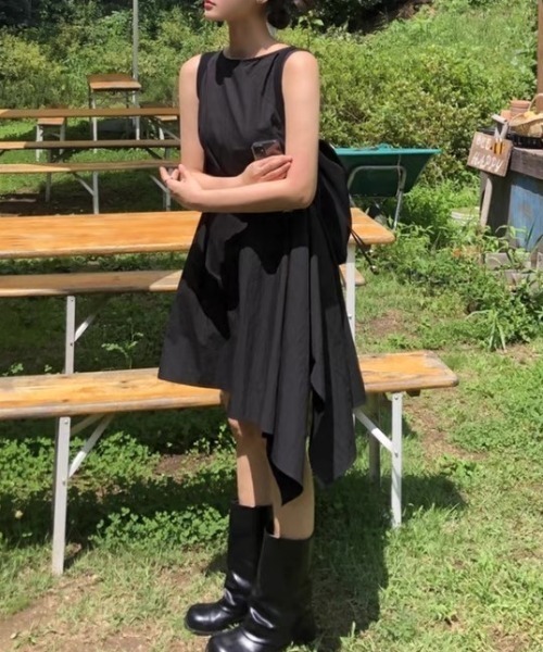 Achic（アシック） セットアップ アシンメトリードレープセットアップ