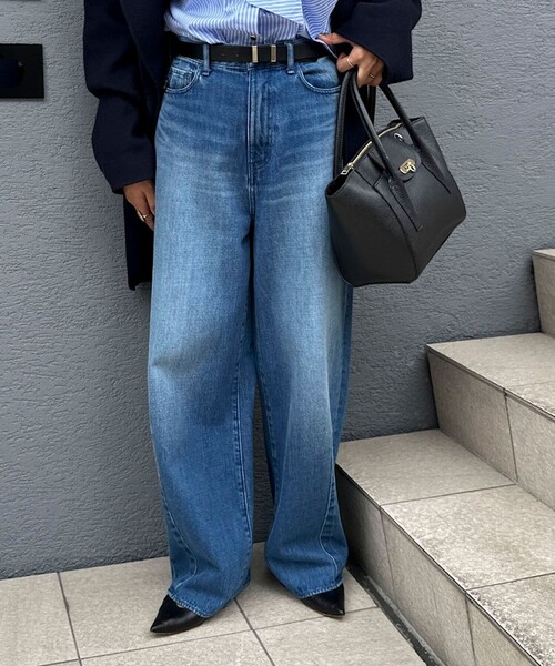 [Rie Miller] обработка Denim брюки L угольно-серый женский 