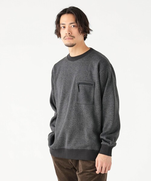 BEAMS マンガート レゼ 「ばあ」クルー スウェット 黒Lサイズ B：MING 