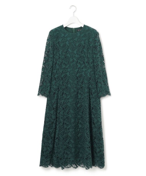 新品　23区【APPLAUDIR】レース 切替 ドレス　パイングリーン　44 新品 23区【APPLAUDIR】レース 切替 ドレス パイングリーン 44