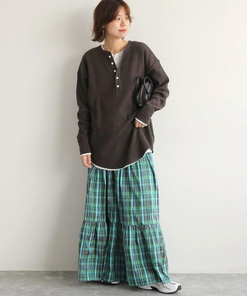 tシャツ 別注「Hanes / ヘインズ」ワッフルヘンリーネックプルオーバー レディース Hanes tシャツ 別注「Hanes / ヘインズ」ワッフルヘンリーネック