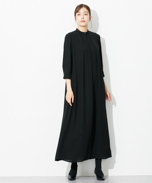 セレモニースーツ セットアップ 高身長　「喪服・礼服」前開きロングワンピースアンサンブル（ウォッシャブル・接触冷感）（トールサイズ） レディースの画像