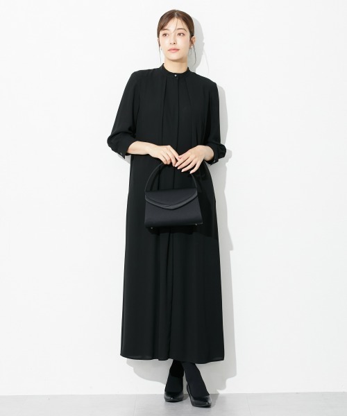 セレモニースーツ セットアップ 高身長　「喪服・礼服」前開きロングワンピースアンサンブル（ウォッシャブル・接触冷感）（トールサイズ） レディースの画像