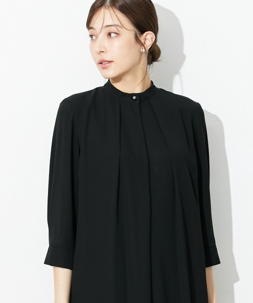 セレモニースーツ セットアップ 高身長　「喪服・礼服」前開きロングワンピースアンサンブル（ウォッシャブル・接触冷感）（トールサイズ） レディースの画像