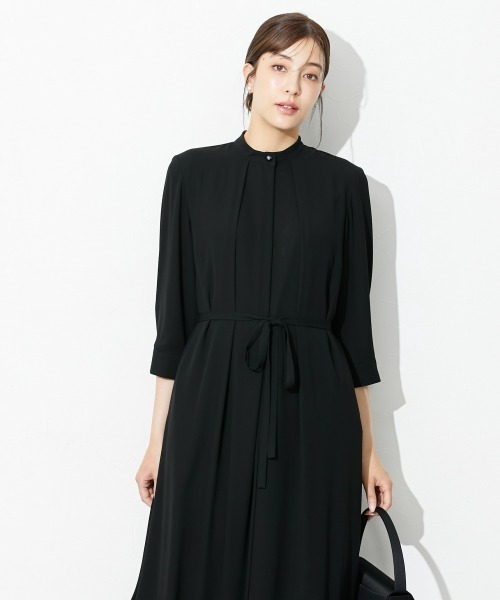 セレモニースーツ セットアップ 高身長　「喪服・礼服」前開きロングワンピースアンサンブル（ウォッシャブル・接触冷感）（トールサイズ） レディースの画像