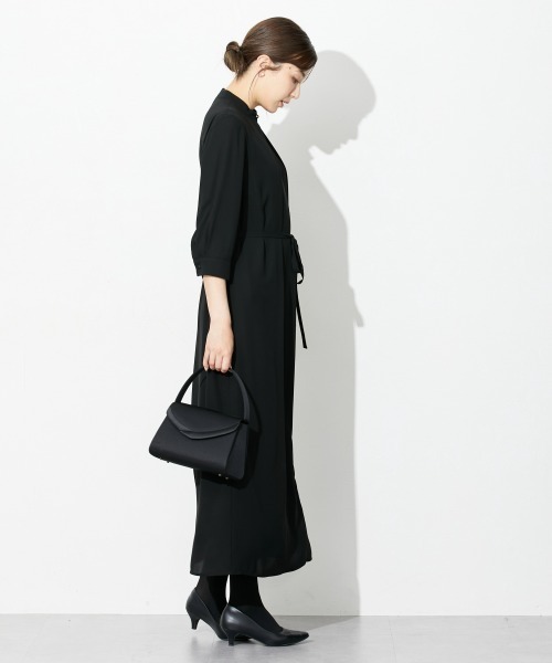 セレモニースーツ セットアップ 高身長　「喪服・礼服」前開きロングワンピースアンサンブル（ウォッシャブル・接触冷感）（トールサイズ） レディースの画像