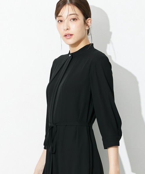 セレモニースーツ セットアップ 高身長　「喪服・礼服」前開きロングワンピースアンサンブル（ウォッシャブル・接触冷感）（トールサイズ） レディースの画像