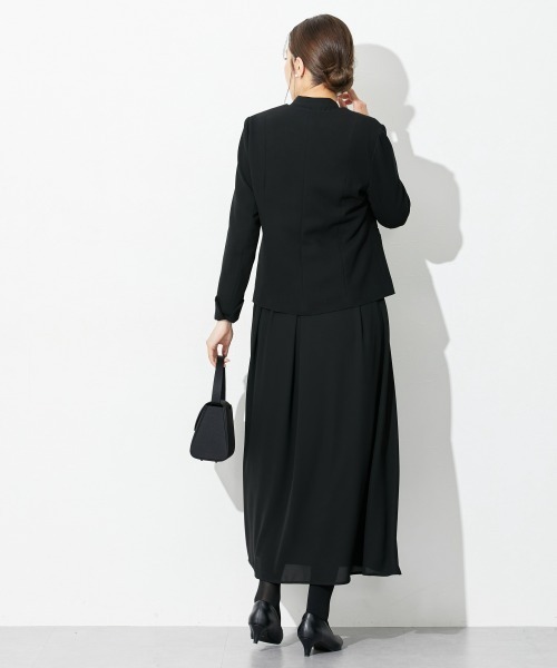 セレモニースーツ セットアップ 高身長　「喪服・礼服」前開きロングワンピースアンサンブル（ウォッシャブル・接触冷感）（トールサイズ） レディースの画像
