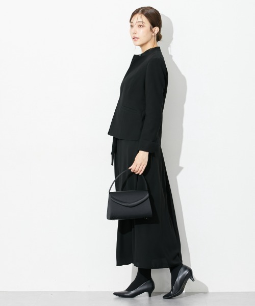 セレモニースーツ セットアップ 高身長　「喪服・礼服」前開きロングワンピースアンサンブル（ウォッシャブル・接触冷感）（トールサイズ） レディースの画像