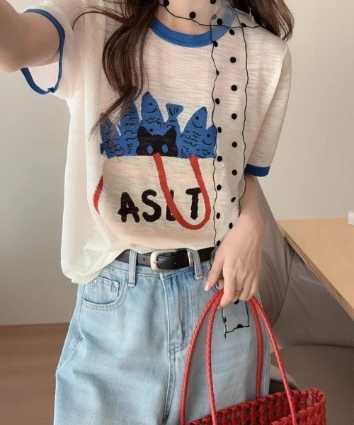 tシャツ 「portulaca」お魚リンガーTシャツ レディース