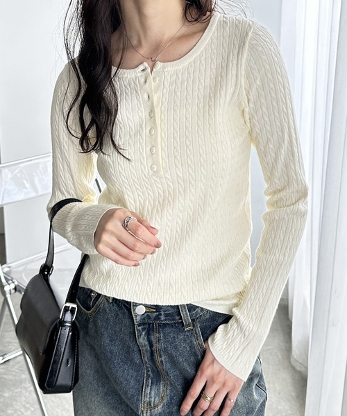 GeeRA（ジーラ） ニット セーター もちもち！ヘンリーネックミニ