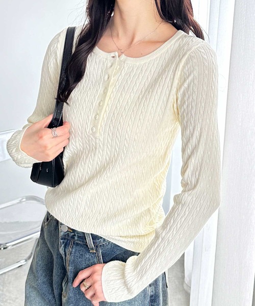 GeeRA（ジーラ） ニット セーター もちもち！ヘンリーネックミニ