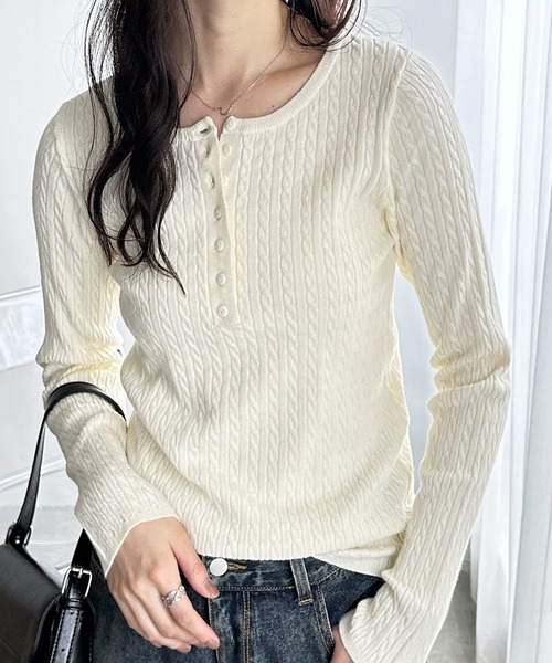 GeeRA（ジーラ） ニット セーター もちもち！ヘンリーネックミニ