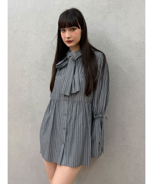 jouetie（ジュエティ） ブラウス シャツ リボンタイチュニックシャツ