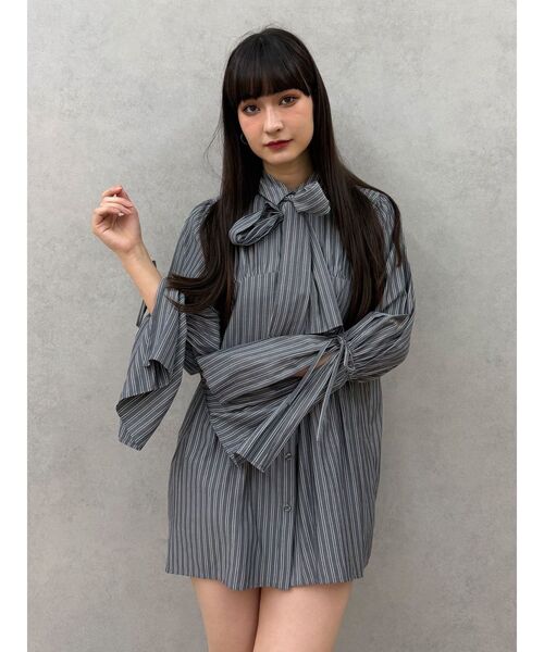 jouetie（ジュエティ） ブラウス シャツ リボンタイチュニックシャツ