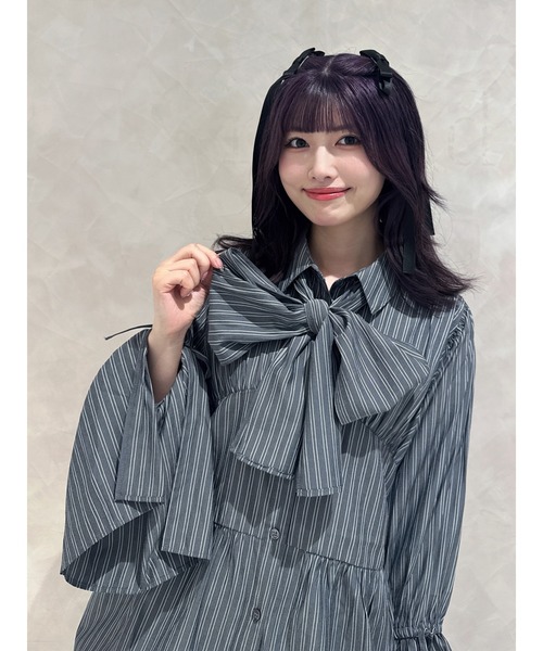 jouetie（ジュエティ） ブラウス シャツ リボンタイチュニックシャツ