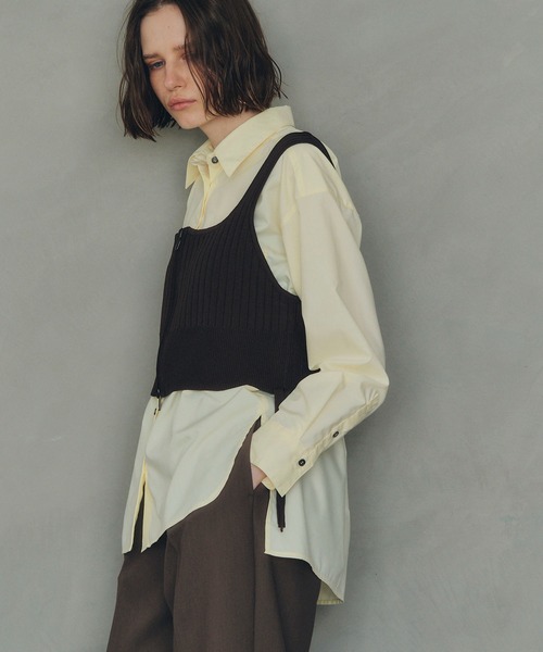 YECCA VECCA（イェッカヴェッカ） ベスト ジレ ZIPニットビスチェ