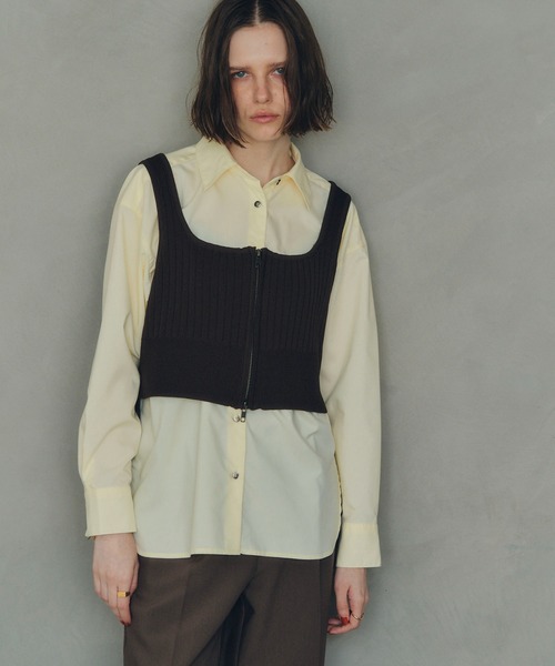 YECCA VECCA（イェッカヴェッカ） ベスト ジレ ZIPニットビスチェ