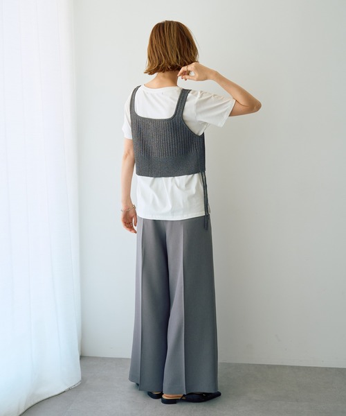 YECCA VECCA（イェッカヴェッカ） ベスト ジレ ZIPニットビスチェ