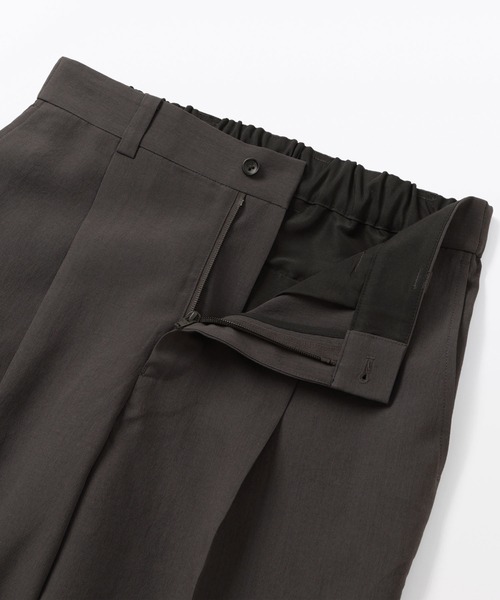 黒いポリエステル製ワイドパンツ BR-P038 MUJI Labo パンツ 「MUJI Labo」紳士 ポリエステルタックワイドパンツ