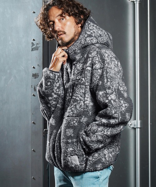 wjk reluxe パーカー mpa3878-paisley pattern boa fleece parka ボア