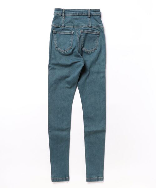 「EMODA」 加工スキニーデニムパンツ SMALL ブルー レディース