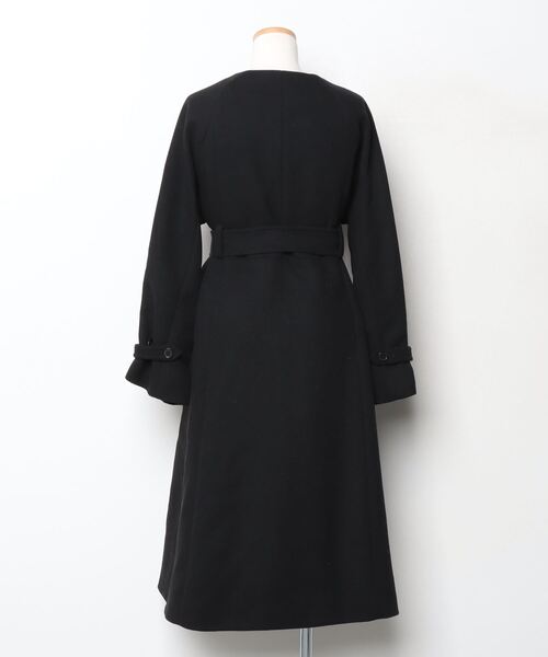 「MURUA」 ノーカラーコート 1 ブラック レディース_画像2