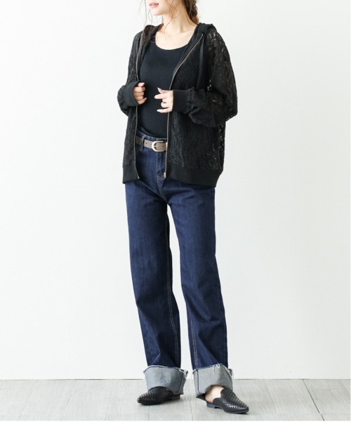 「La-gemme」 ジップアップブルゾン フリー ブラック レディース_画像8