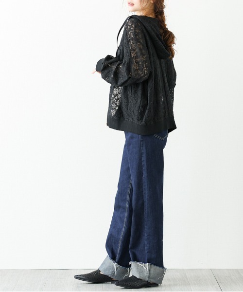 「La-gemme」 ジップアップブルゾン フリー ブラック レディース_画像9