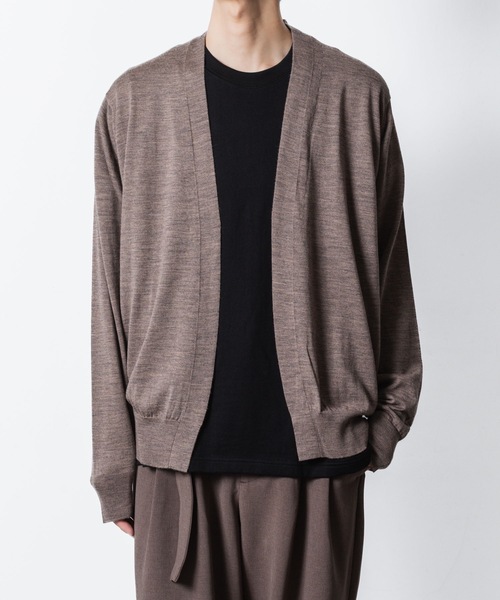 カーディガン × JOHN SMEDLEY MERINO EXTRAFINE BUTTONLESS V NECK CARDIGAN メンズの画像